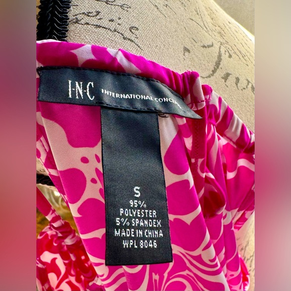 INC Pink and Detailed White Halter Top, size Small - Picture 5 of 6